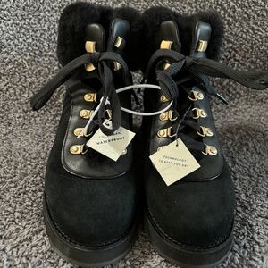 Cole Haan ZEROGRAND Explore Upstate Shearling Hiking Boot 6.5 B Black